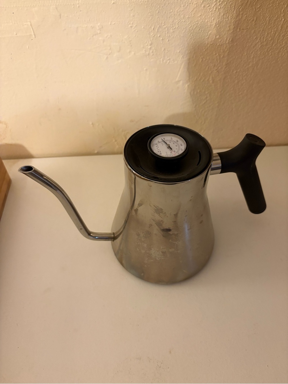 Stainless Steel Gooseneck Kettle with Thermometer - Black Handle